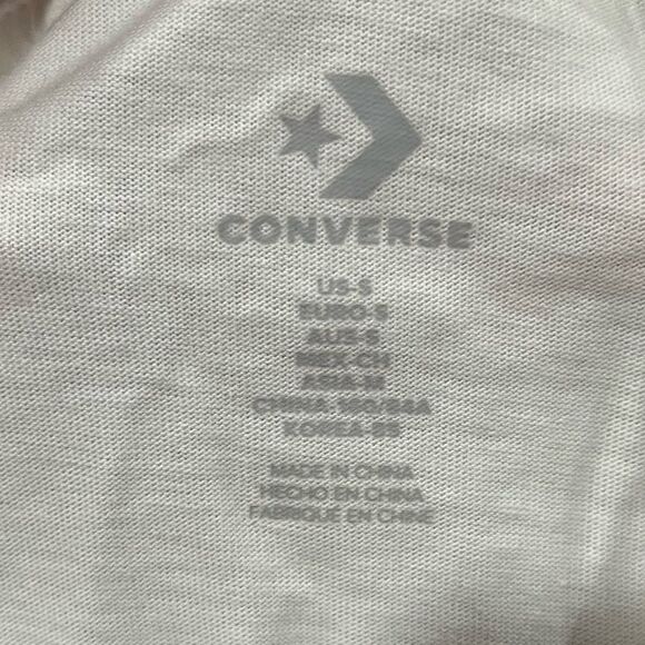 NWOT Converse Leopard Chuck Taylor Patch T-Shirt Slim Fit Crewneck White Small - Picture 3 of 5